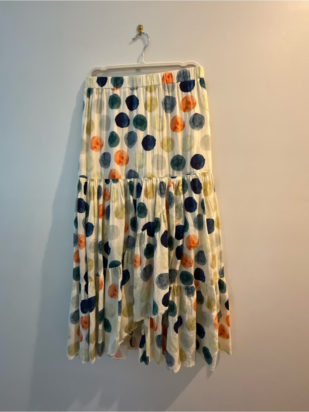 Colorful polka dot skirt